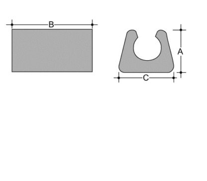 Base piana a pinza in PE per diametro 8 neutro Base 17x24