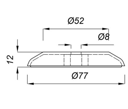 Universale piede cromato Diam. mm 77 h-13 nero - ex-know- fondo del TW-0601