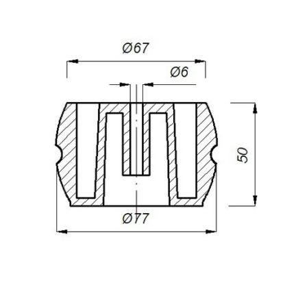 Tasso di STILE 1 Diam. mm 80 h-50 di faggio